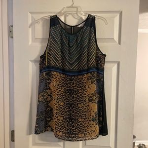 Sleeveless multicolor top by CAbi. Large